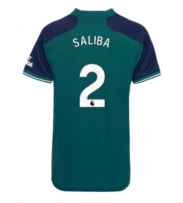 Arsenal William Saliba #2 Tercera Equipación Mujer 2023-24 Manga Corta